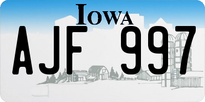 IA license plate AJF997