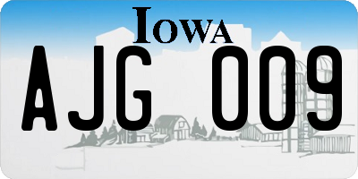 IA license plate AJG009