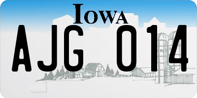 IA license plate AJG014