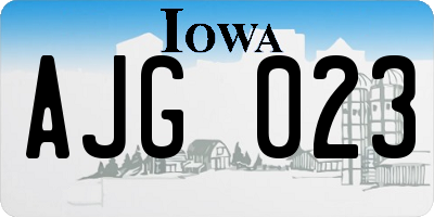 IA license plate AJG023