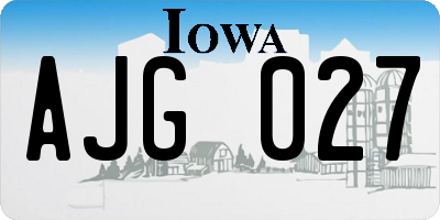 IA license plate AJG027