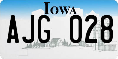 IA license plate AJG028