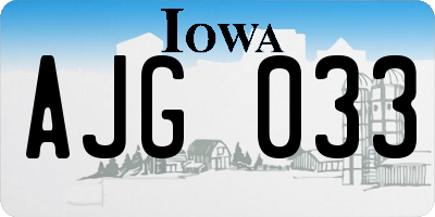 IA license plate AJG033