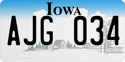 IA license plate AJG034