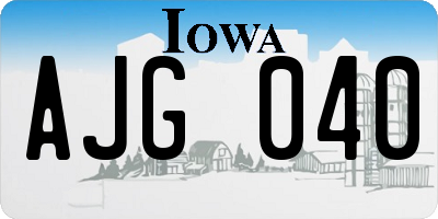 IA license plate AJG040