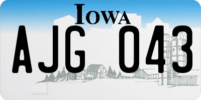 IA license plate AJG043