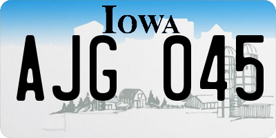 IA license plate AJG045