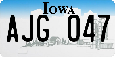 IA license plate AJG047