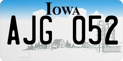 IA license plate AJG052