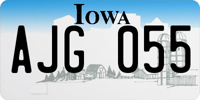 IA license plate AJG055