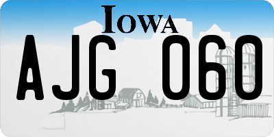 IA license plate AJG060