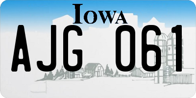 IA license plate AJG061