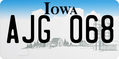 IA license plate AJG068