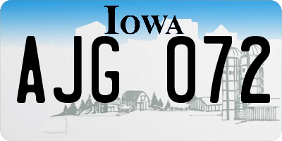 IA license plate AJG072