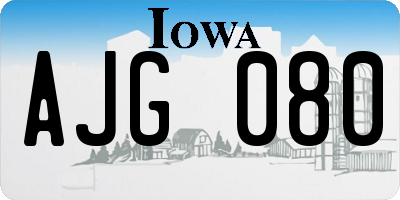 IA license plate AJG080