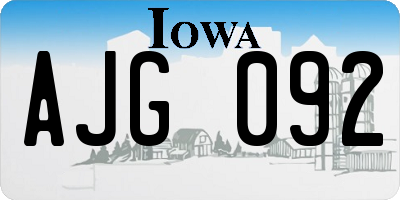 IA license plate AJG092