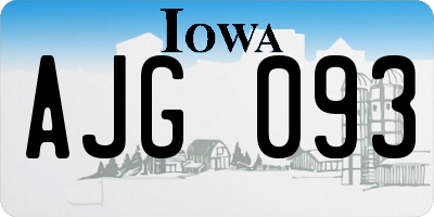 IA license plate AJG093