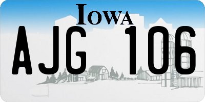 IA license plate AJG106