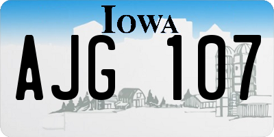 IA license plate AJG107