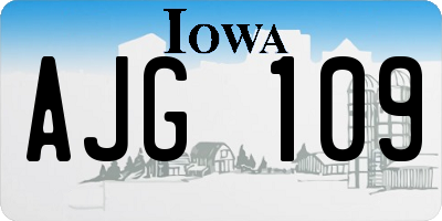 IA license plate AJG109