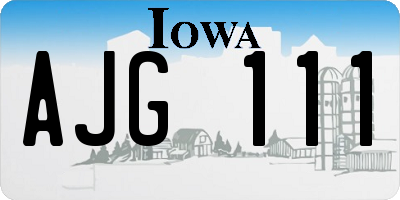 IA license plate AJG111