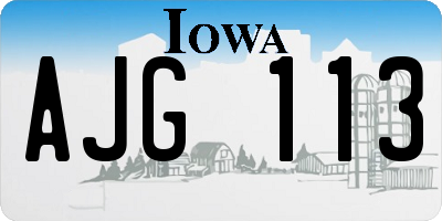 IA license plate AJG113