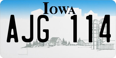 IA license plate AJG114