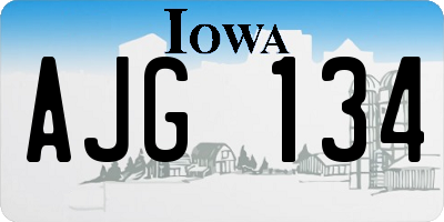 IA license plate AJG134