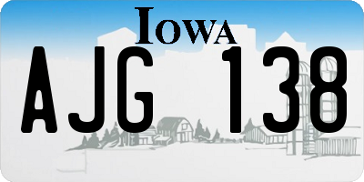 IA license plate AJG138