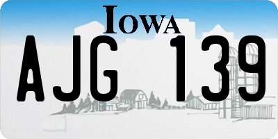 IA license plate AJG139