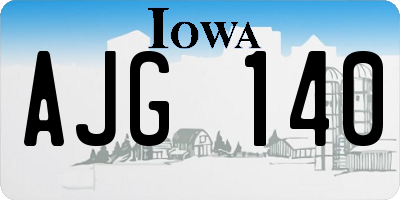 IA license plate AJG140