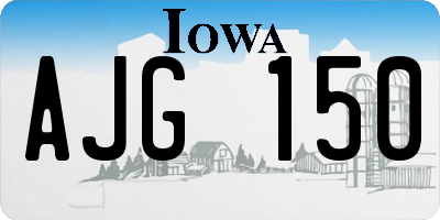 IA license plate AJG150