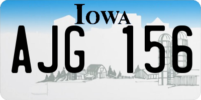 IA license plate AJG156