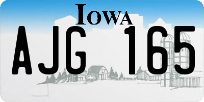 IA license plate AJG165