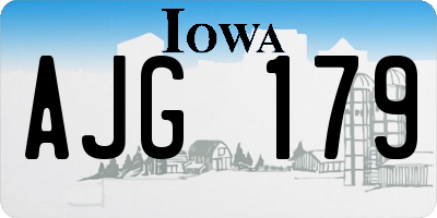 IA license plate AJG179