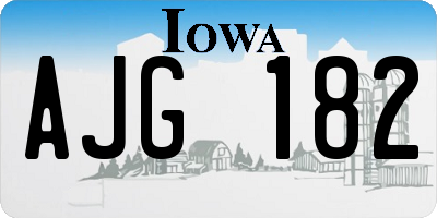 IA license plate AJG182