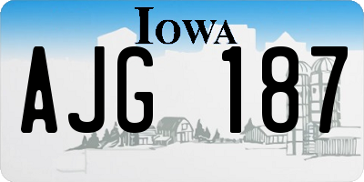 IA license plate AJG187