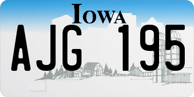 IA license plate AJG195