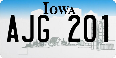 IA license plate AJG201