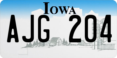 IA license plate AJG204