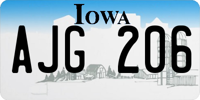 IA license plate AJG206