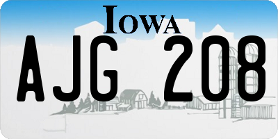 IA license plate AJG208