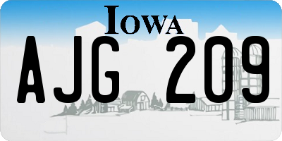 IA license plate AJG209