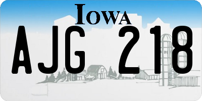 IA license plate AJG218