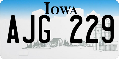 IA license plate AJG229