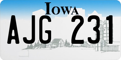 IA license plate AJG231