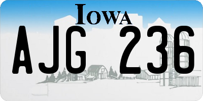 IA license plate AJG236