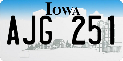IA license plate AJG251