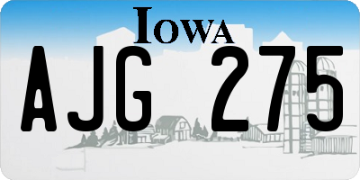 IA license plate AJG275