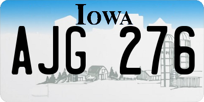 IA license plate AJG276